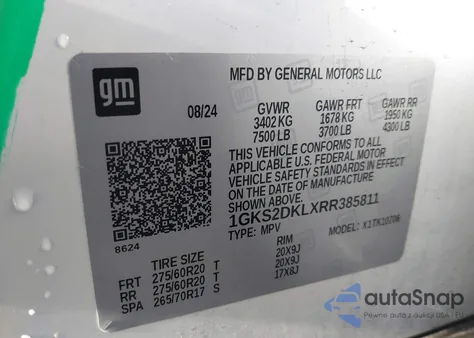 2024 GMC Yukon 4Wd Denali from USA, damaged, VIN 1GKS2DKLXRR385811